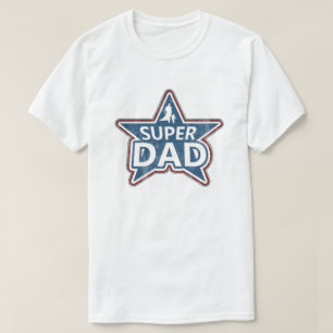 T-shirt Super Papa rouge blanc et bleu