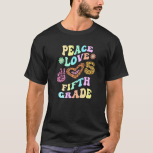 T-shirt Super PEACE LOVE CINQUIÈME Empreinte de léopard 5è