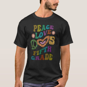T-shirt Super PEACE LOVE CINQUIÈME Empreinte de léopard 5è