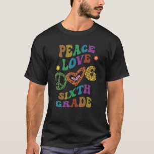 T-shirt Super PEACE LOVE SIXTH GRADE Empreinte de léopard 
