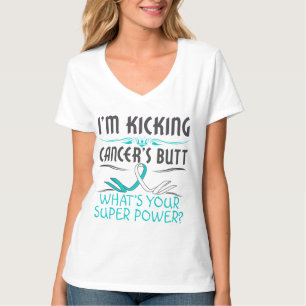 T-shirt Super pouvoir de coup de pied de bout de Cancer de