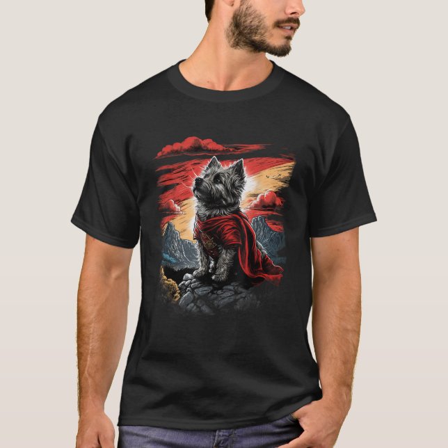 T-shirt Super Power Superhero Cairn Terrier Dog T Shirt (Devant)