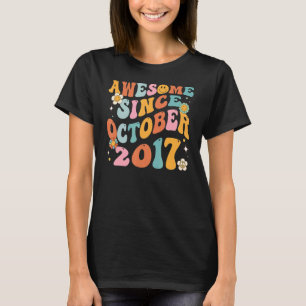 T-shirt Super Retro Awesome Depuis 2017 5 Ans 5ème Bi