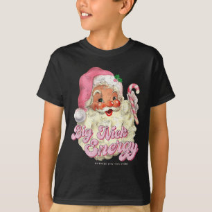 T-shirt Super rétro Big Nick Père Noël Énergie rose Père N