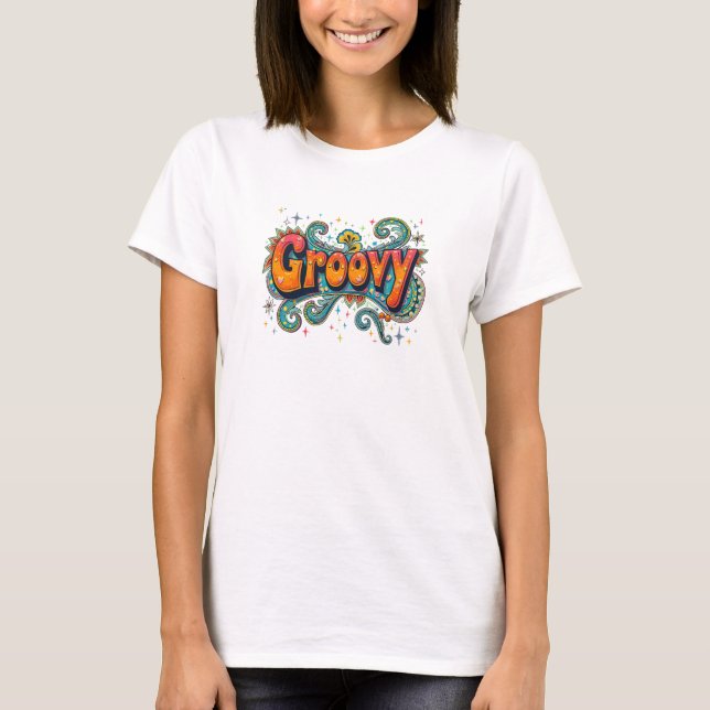 T-shirt Super Retro Psychedelic les années 70 Funky Hippie (Devant)