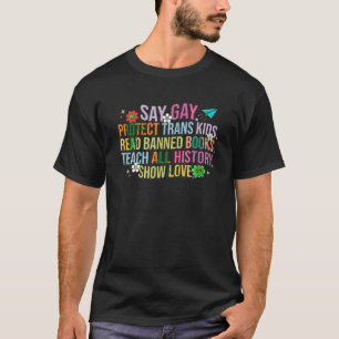 T-shirt Super Say Gay Protect Trans Kids Lire Livre interd