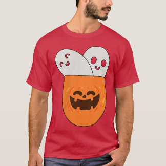 T-shirt Super Scary Ghost Éffrayant Dans Pocket Retro Hall