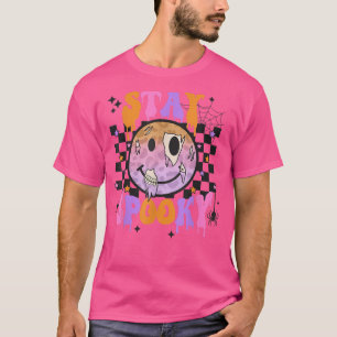 T-shirt Super Séjour Éffrayant Rétro Halloween Happy Face
