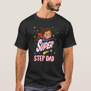 T-shirt Super Step Papa Funny Superhero Famille Fête des m