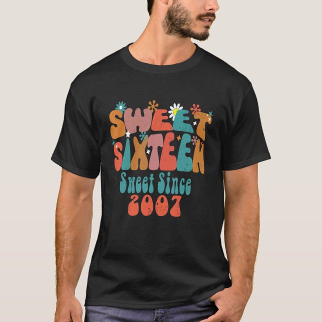 T-shirt Super Sweet 16 Anniversaire Fille Seize Seizième B (Devant)