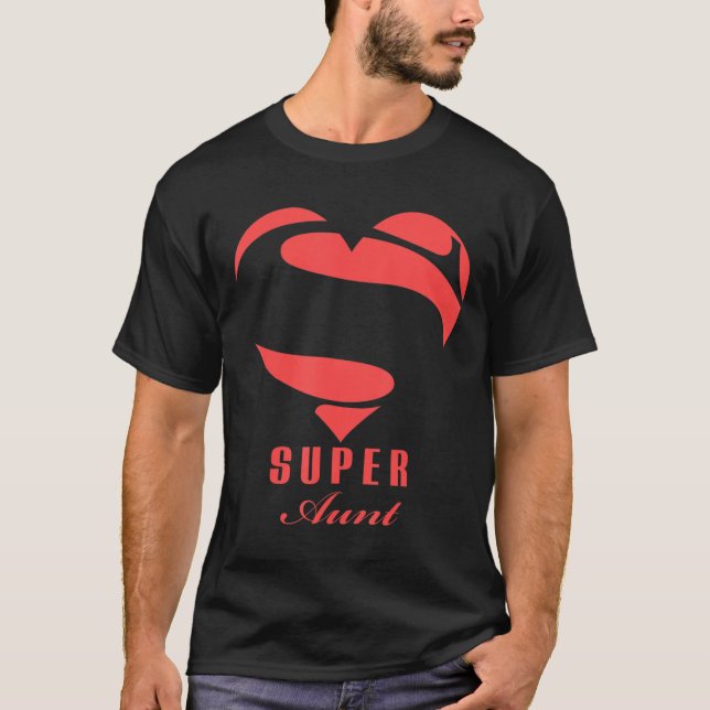 T-shirt Super Tante Superhero T Chemise Cadeau Mère Père D (Devant)