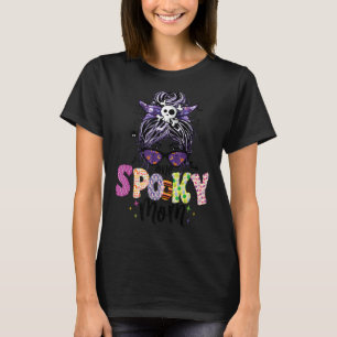 T-shirt Super Un Enseignant Éffrayant Messy Bun Witch Mama
