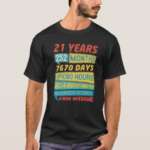 T-shirt Superbe 21 Ans Vintage 21e Anniversaire