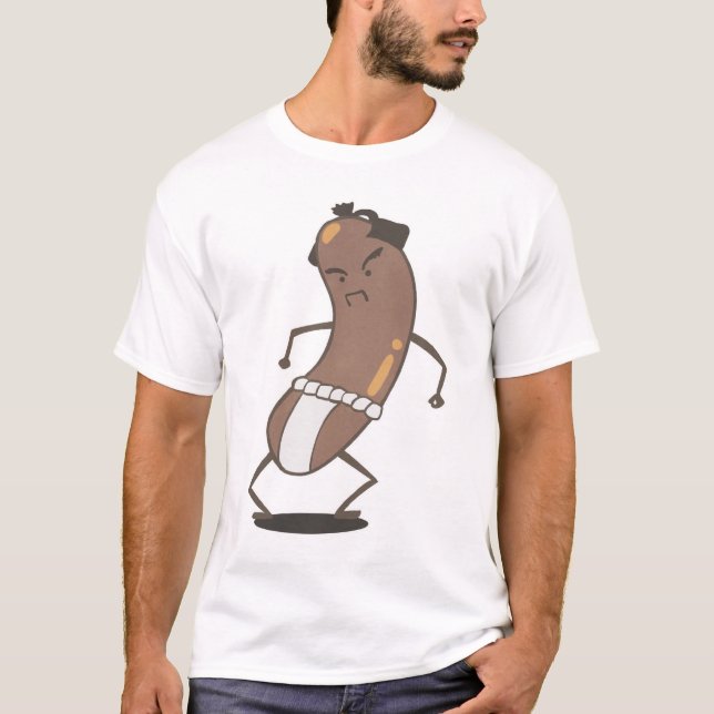 T-shirt superbe de saucisse de sumo d'action (Devant)