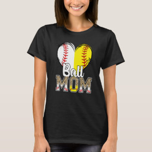 T-shirt Superbe Maman Balle Léopard Baseball Softball Femm