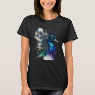 T-shirt superbe paon majestueux au clair de lune