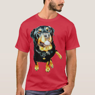 T-shirt Superbe position de siège Rottweiler coupée
