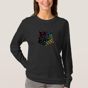 T-shirt Superbe tête de hibou colorée