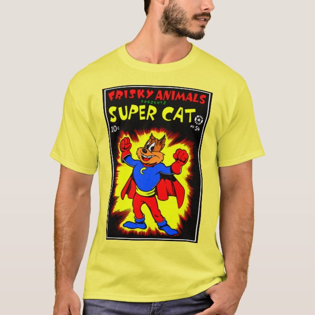 T-shirt SuperCat classique des années 1950 (Devant)