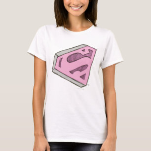 T-shirt Supergirl a esquissé le logo rose