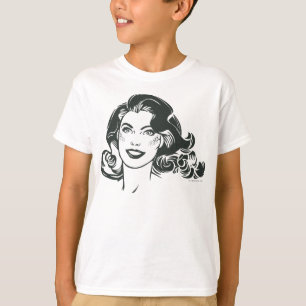 T-shirt Supergirl Black and White Drawing 2