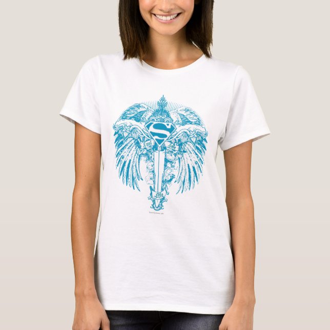 T-shirt Supergirl Blue Wings (Devant)