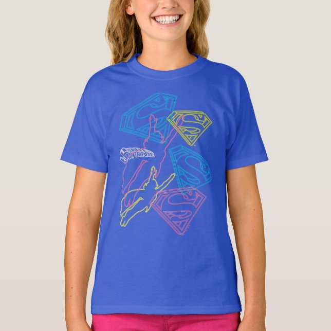 T-shirt Supergirl et logo en couleurs (Devant)