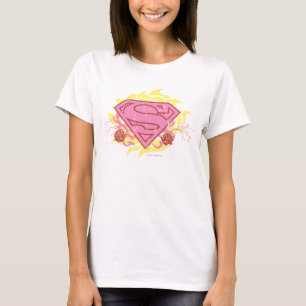 T-shirt Supergirl Fleurs roses