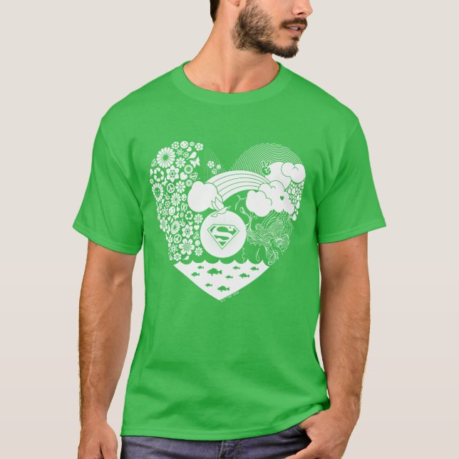 T-shirt Supergirl Floral Peace Heart Graphisme (Devant)