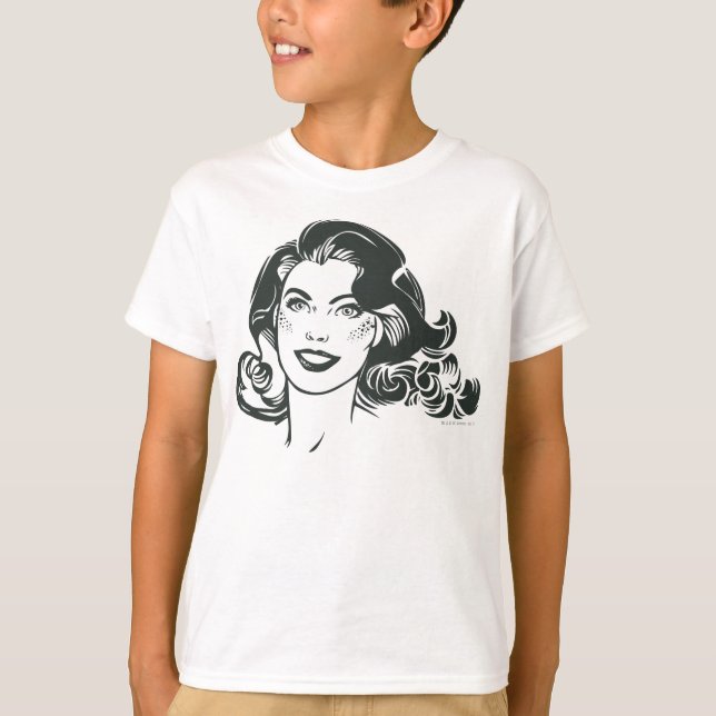 T-shirt Supergirl noir et blanc dessin 2 (Devant)