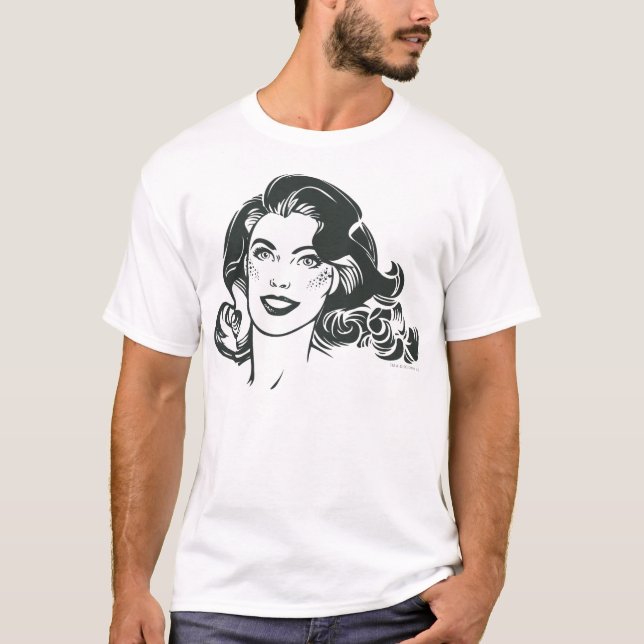 T-shirt Supergirl noir et blanc dessin 2 (Devant)