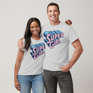 T-shirt Supergirl Pink and Blue Logo
