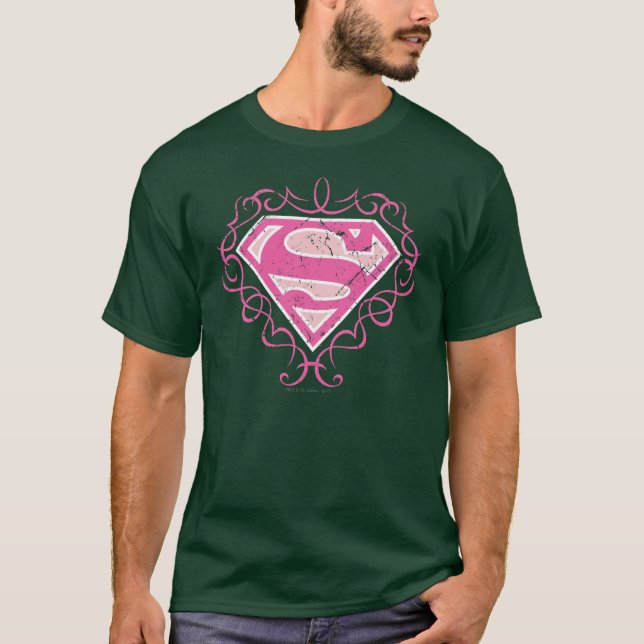 T-shirt Supergirl Pink Stripes (Devant)