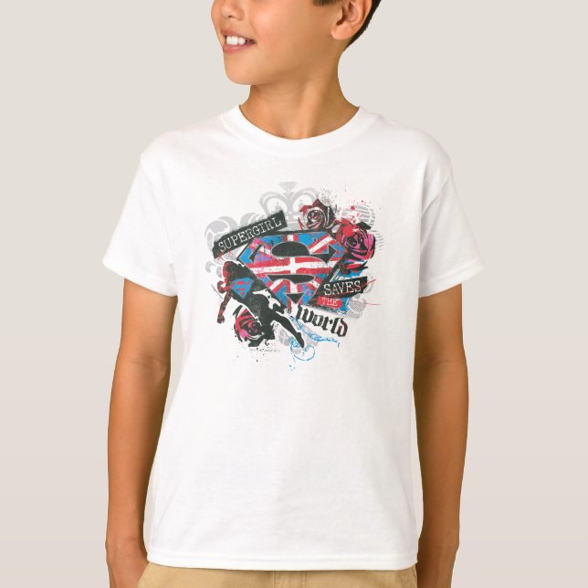 T-shirt Supergirl sauve le monde (Devant)