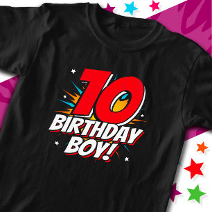 T-shirt Superhero 10 ans Anniversaire Garçon 10e Anniversa