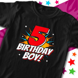 T-shirt Superhero 5 ans Anniversaire Garçon 5e Anniversair