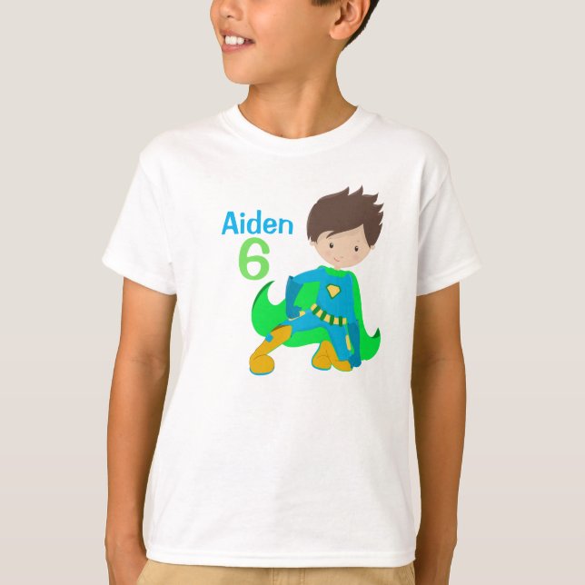 T-shirt Superhero Garçon fête d'anniversaire Personnalisé  (Devant)