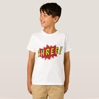 T-shirt Superhero garçons d'anniversaire de trois ans
