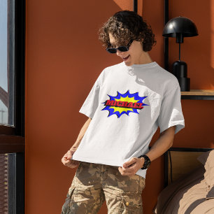 T-shirt Superhero Kids Comic Book Nom personnalisé