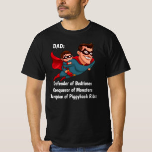 T-shirt Superhero Papa Personnalisé Noir