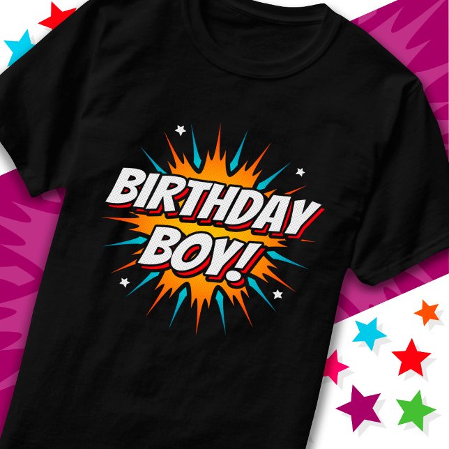 T-shirt Superhero Party Comic Book Hero Birthday Boy (Créateur téléchargé)