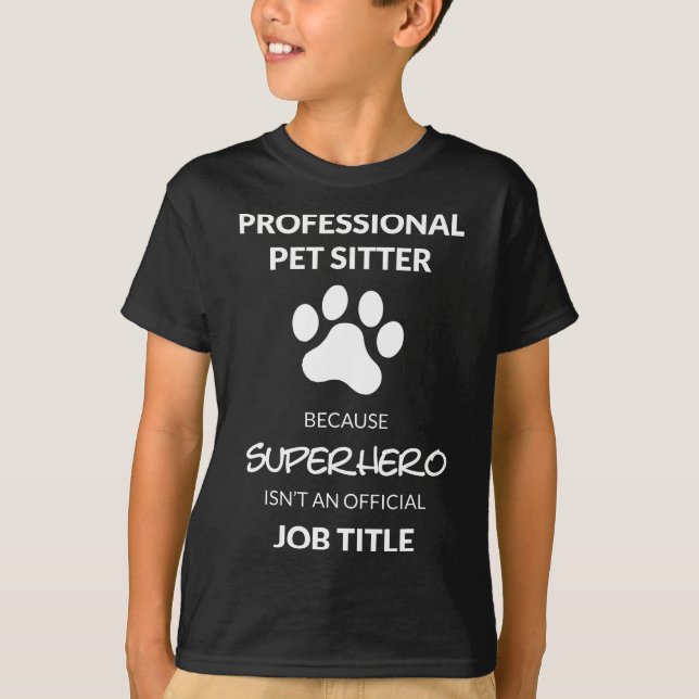 T-shirt Superhero Sitter pour animaux (Devant)