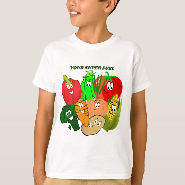 T-Shirt Superheroes Légumes, votre super carburant (Devant)