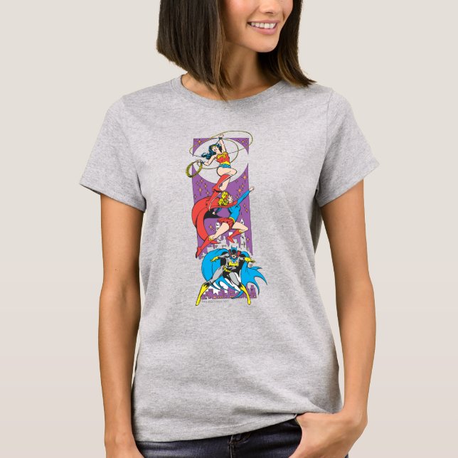 T-shirt Superhéroïnes en action (Devant)