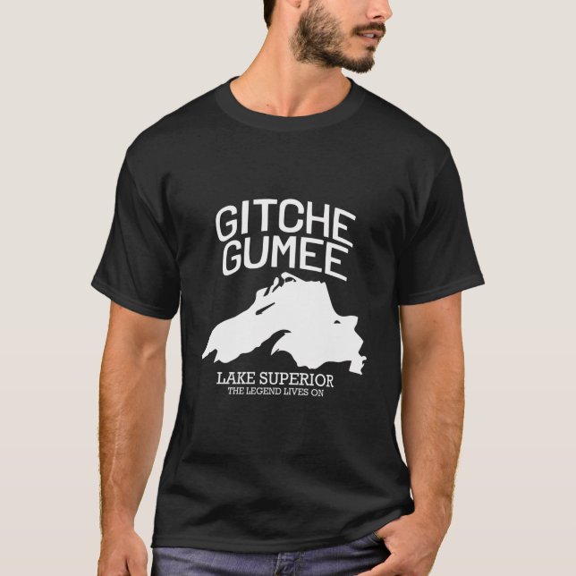 T-shirt Supérieur Grand Lac Gitche Gumee Appareils Lacs Gi (Devant)