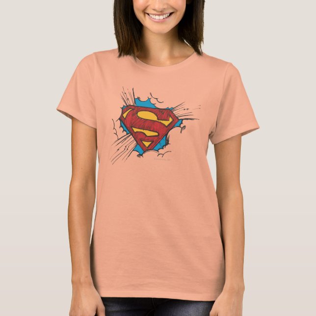 T-shirt Superman S-Shield | Dans le logo Nuages (Devant)