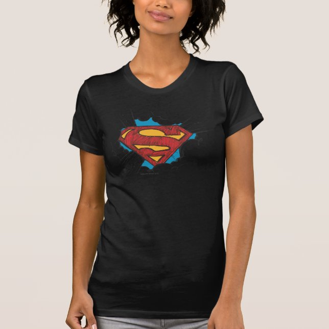 T-shirt Superman S-Shield | Dans le logo Nuages (Devant)
