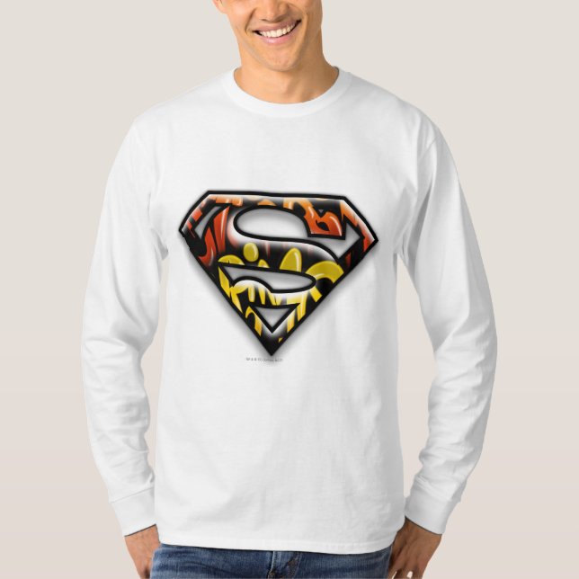 T-shirt Superman S-Shield | Logo de graffiti en noir (Devant)