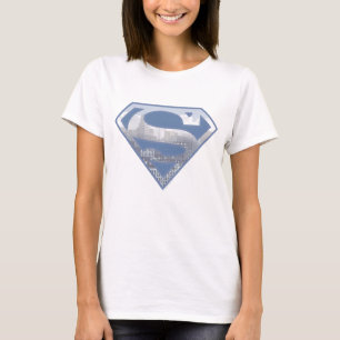 T-shirt Superman S-Shield  Logo de la ville bleue claire