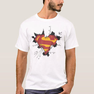 T-shirt Superman S-Shield Logo en métal cassé